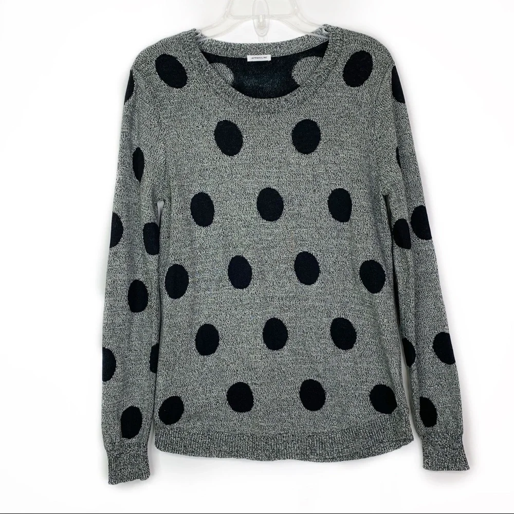 Appareline Polka Dot Sweater Elbow Patch Detail - Picture 4 of 6